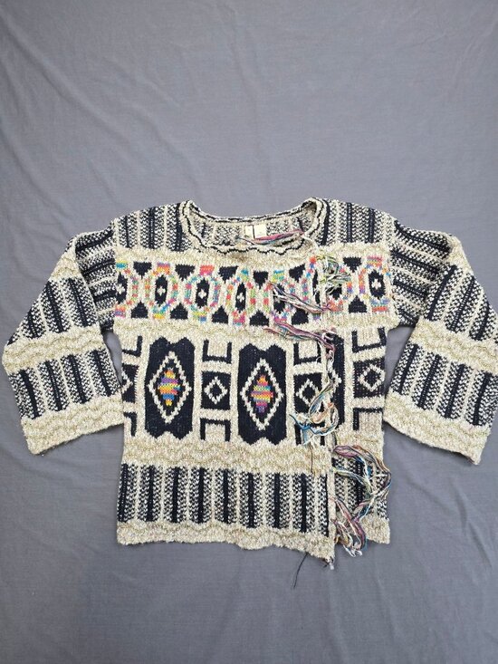 Moth Sweaters - Anthropologie Moth XS Sweater Geometric Knit Open Side